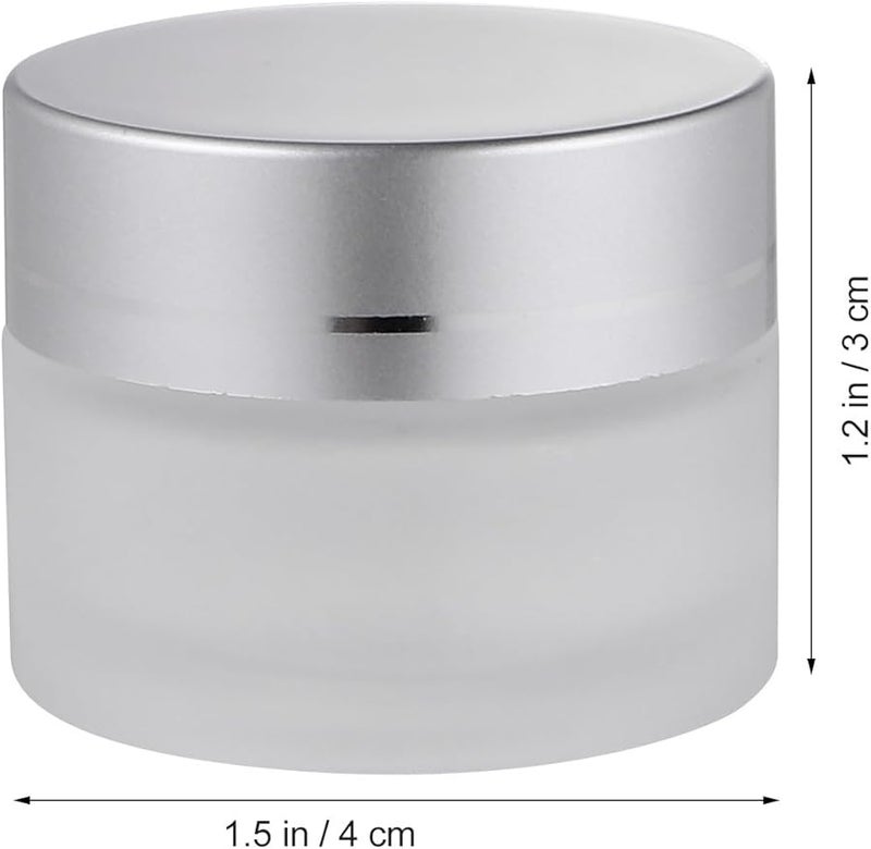 6 Pcs 15G Frosted Glass Cream Jars Set Refillable Cosmetic Containers with Lids - Image 2
